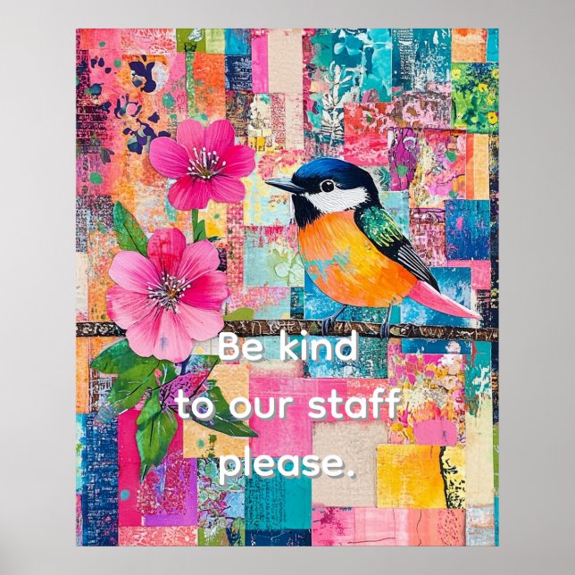 Var vänliga mot vår personal, tack poster (Framsidan)