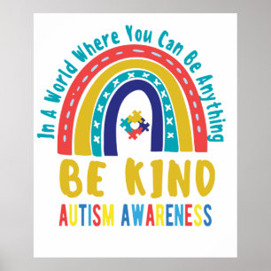 Var vänliga och Rainbow Autism Awareness Poster