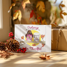 Var vänliga och tacksamma Pilgrim Uggla Thanksgivi