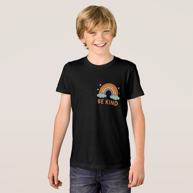 "Var vänliga regnbåge - Färgstark positiv offertde T Shirt (Framsida Full)