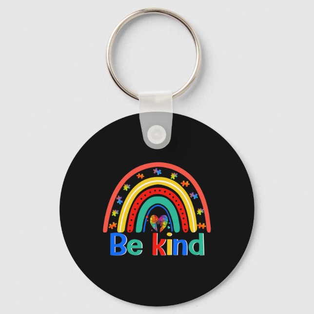 Var vänliga Regnbåge Kindness inspirationslära Aut Nyckelring (Framsida)