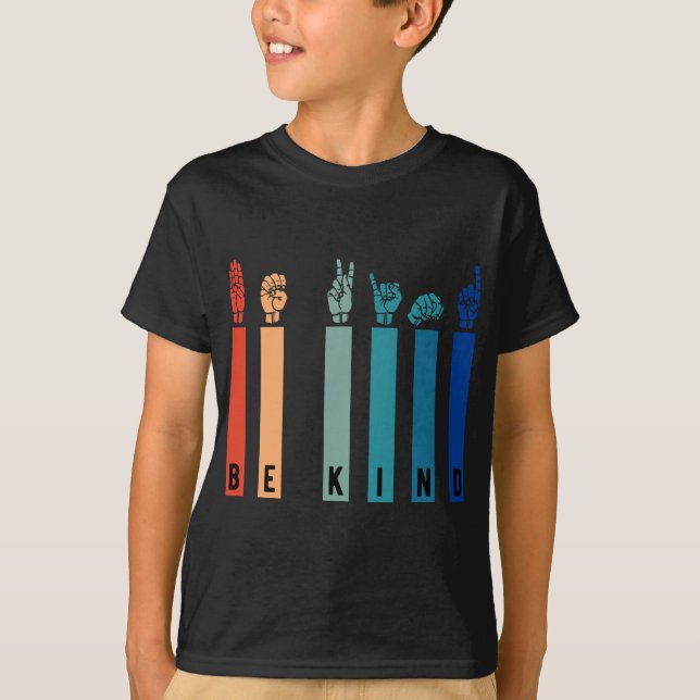 Var vänliga teckenspråk t shirt (Framsida)