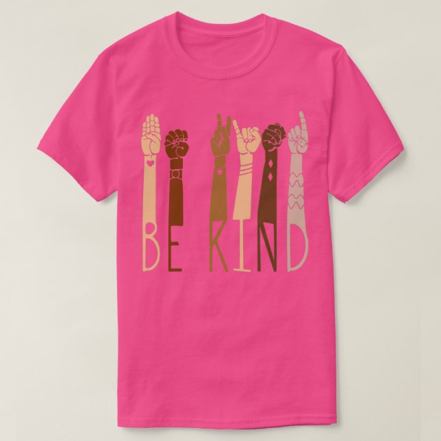 Var vänliga teckenspråk Var vänliga regnbåge T Shirt (Design framsida)