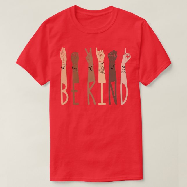Var vänligt teckenspråk 12 t shirt (Design framsida)