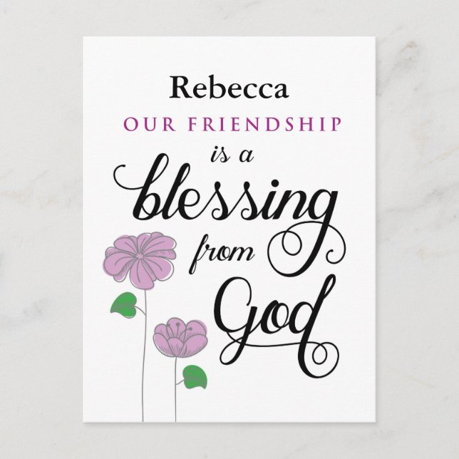 Vår vänskap är en välsignelse från Gud Postcard Vykort (Framsida)
