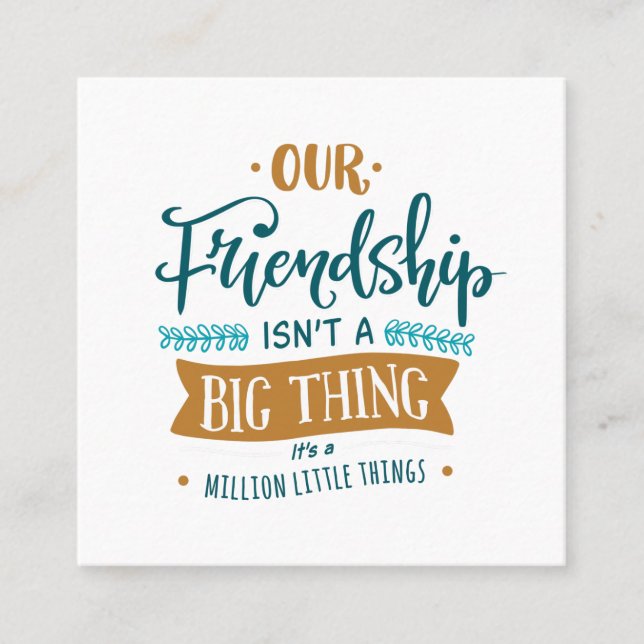 Vår Vänskap Fyrkantigt Visitkort (Framsida)