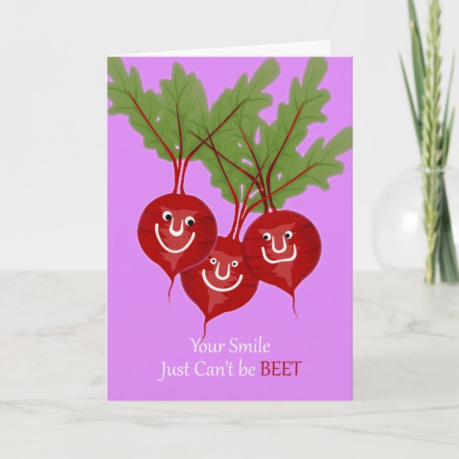 Vår Vänskap kan inte vara Beet, Cute Smiling Beets Kort (Framsida)