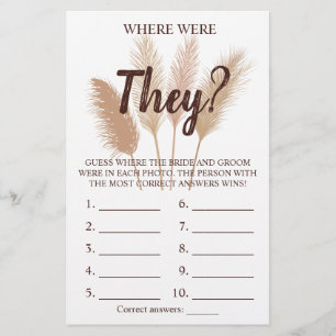 Var var de? Pampas Grass Game Card Flygblad