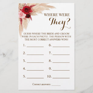 Var var de? Pampas Grass Game Card Flygblad