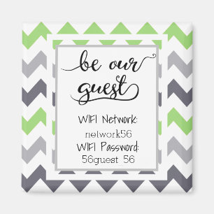Var vår Gäst WiFi Information Password Magnet
