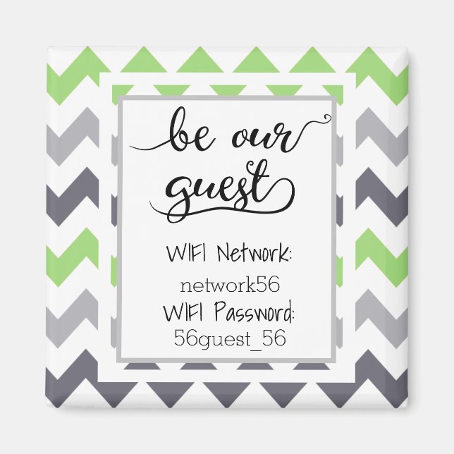 Var vår Gäst WiFi Information Password Magnet (Framsidan)