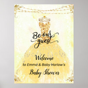 Var vår gästprinsessa Baby Shower Välkomstskylt Poster