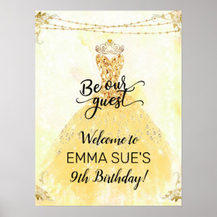Var vår gästprinsessa Birthday Välkomstskylt Poster