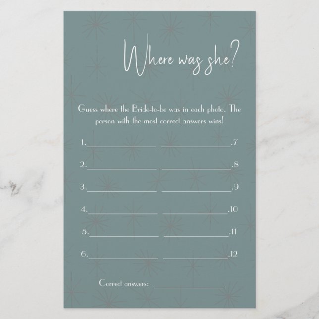 Var var hon? Visa spelkortsfälla Flygblad (Framsidan)