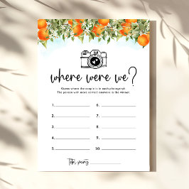 Var var vi Orangar Möhippa Game Card? Inbjudningar