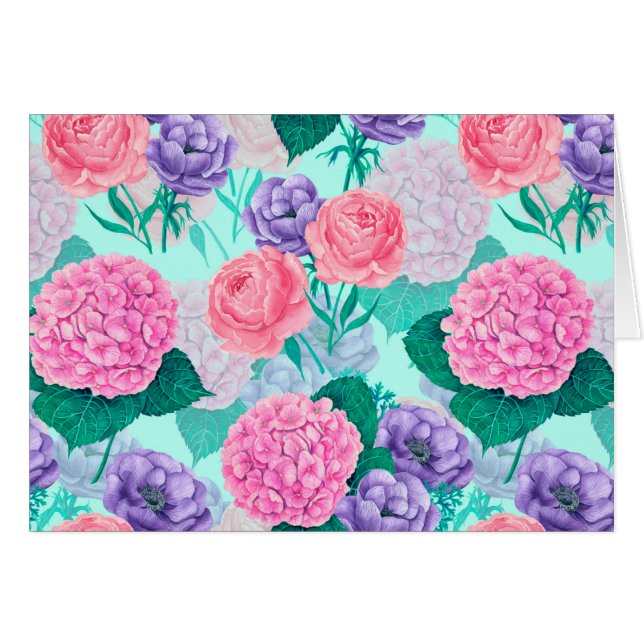 Vår, vattenfärg 2 hälsningskort (Framsidan Horizontal)