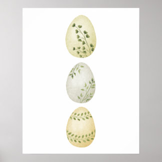 Vår vattenfärg, Påskägg Wall Art Poster
