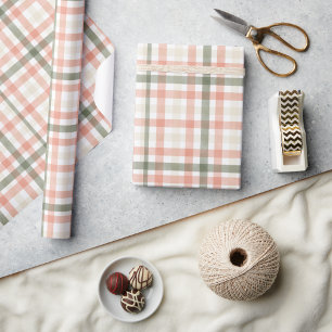 Vår-vattenfärg Pastel Peach-Grönten har fastnat Presentpapper