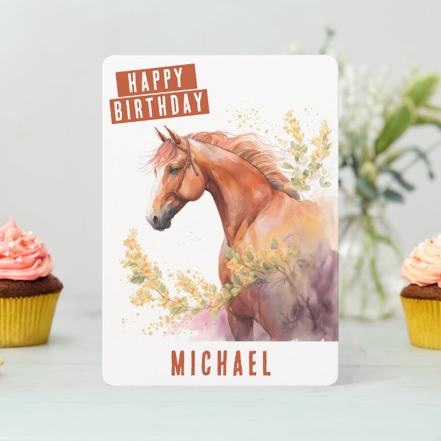 Vår vibes Horse Birthday Card Julkort (Skapare uppladdad)