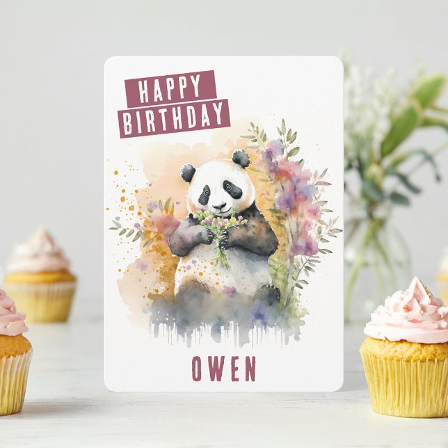 Vår vibes Panda Birthday Card Julkort (Skapare uppladdad)