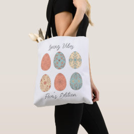 Vår Vibes - Personlig Påsk Tote Bag med F Tygkasse