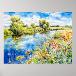 Vår vid Havel Havelland Akvarell Poster