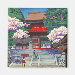 Vår vid Kurama-templet Asano Takeji shin hanga Magnet