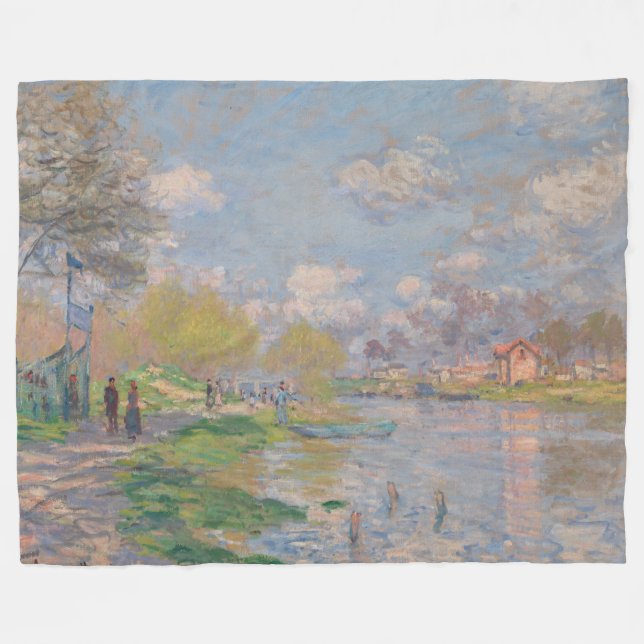 Vår vid Seinen Claude Monet Fleecefilt (Framsidan (Horisontell))