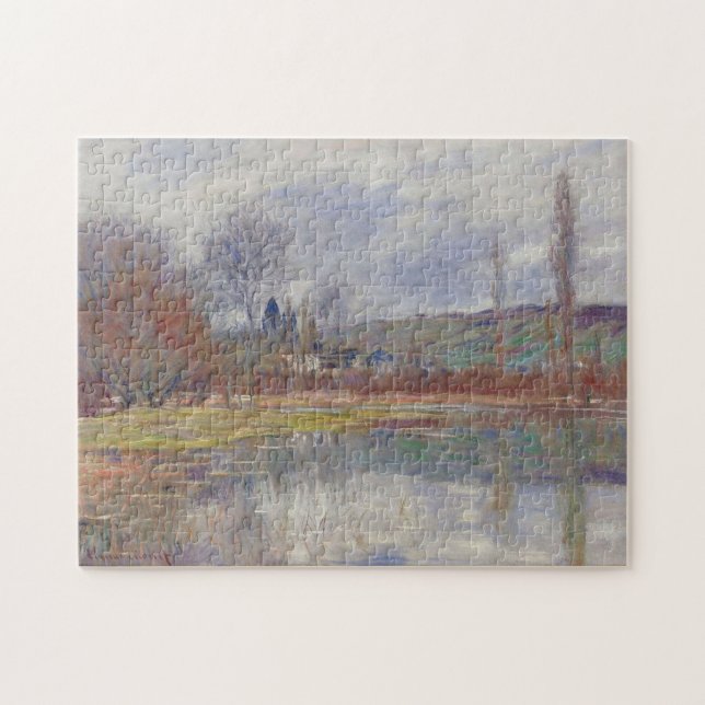 Vår vid Vetheuil Monet Fine Art Pussel (Horisontell)