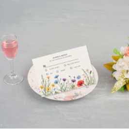 Vår Vild Flower Meadow Bröllop OSA Kort