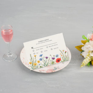 Vår Vild Flower Meadow Bröllop OSA Kort