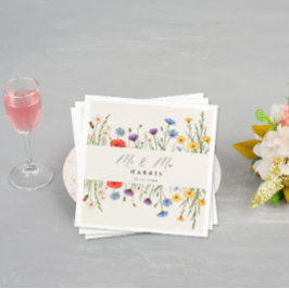 Vår Vild Flower Meadow Bröllop Pappersservett