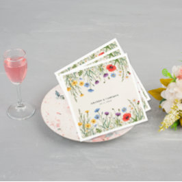Vår Vild Flower Meadow Bröllop Pappersservett