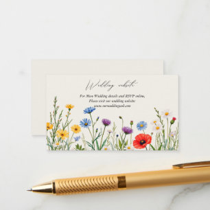 Vår Vild Flower Meadow Bröllop webbplats Tilläggskort