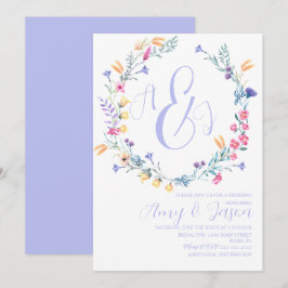 Vår Vild Flower WAN Pastel Lila Bröllop Inbjudningar