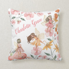 Vår Vild Flower Woodland Älvors Girl Nursery Kudde