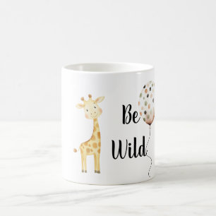 Var Vild Gul Glad Giraff Prickar Ballong  Magisk Mugg