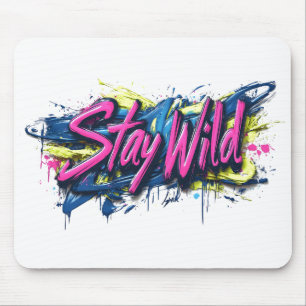 "Var Vild" - Livlig Graffiti-Inspirerad Textdesign Musmatta