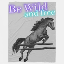 Var Vild och friska häststötar Fleecefilt