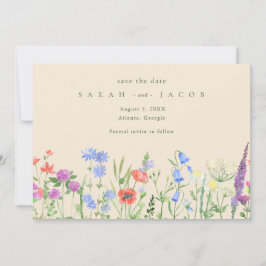 Vår Vilda Blommor Boho Bröllop Spara Datum Datumet