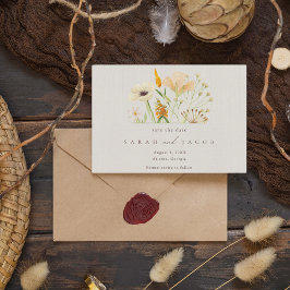 Vår Vilda Blommor Boho Bröllop Spara Datum Datumet