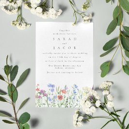 Vår Vilda Blommor Boho Trädgård Bröllop Inbjudningar