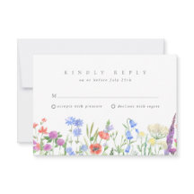 Vår Vildblomma Boho Trädgård Bröllop RSVP 