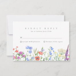 Vår Vildblomma Boho Trädgård Bröllop RSVP OSA Kort