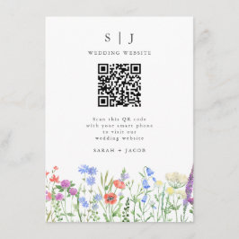 Vår vildblomma QR-kod Bröllop  Tilläggskort