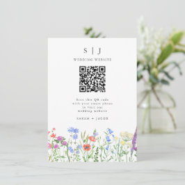 Vår vildblomma QR-kod Bröllop Tilläggskort