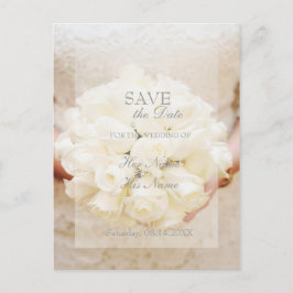 Vår-vintage-blomsterbrev SPARA DATUM Meddelande Vykort