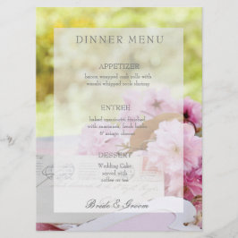 Vår vintage blomsterlökare bröllop-menyn meny