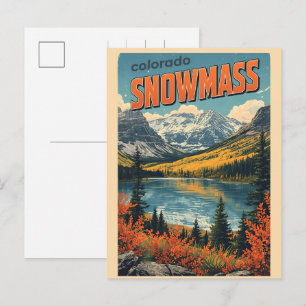 Vår vintage SNOWMASS asp Colorado skidpresent Helg Vykort