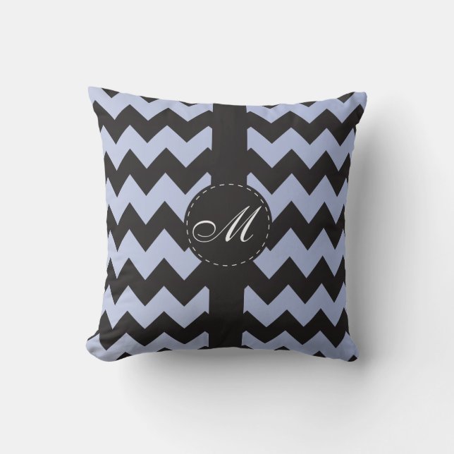 Vår Violet med Black Chevron Pillow Kudde (Framsida)